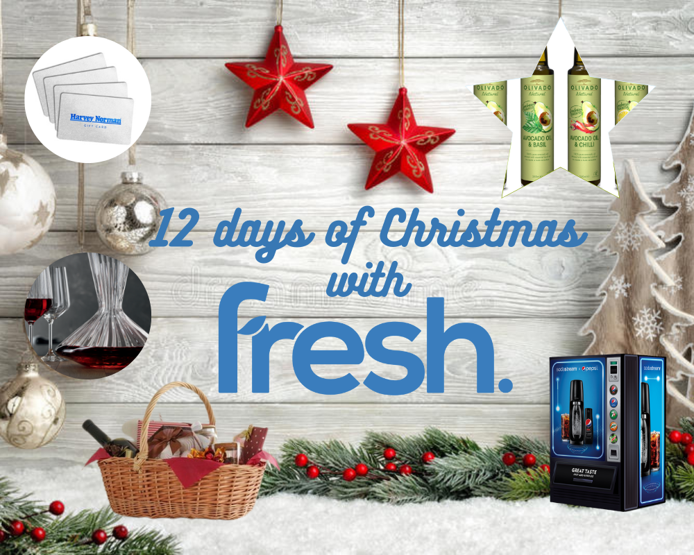 12 days of Christmas with Fresh prizes on a Christmas image