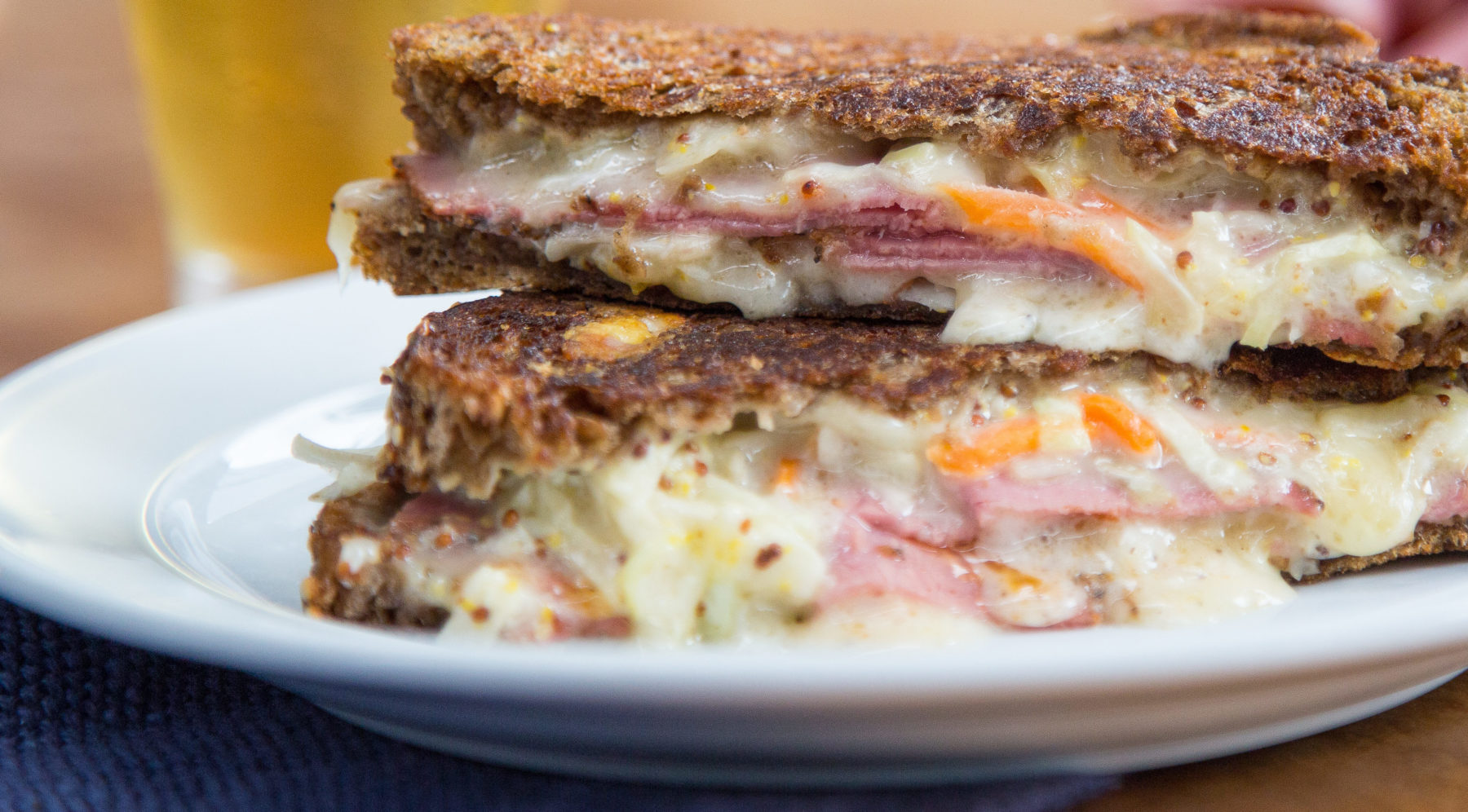 Fresh Reuben Sandwich with melted cheese