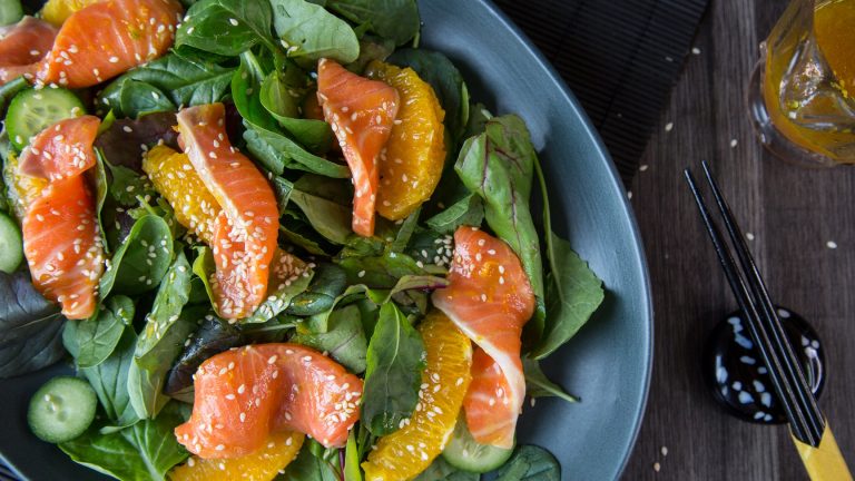 Salmon Sashimi Soy and Orange Salad