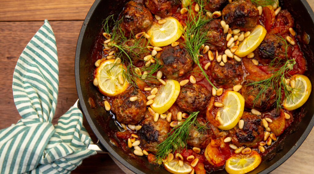 Summer Lamb Meatballs with Braised Fennel