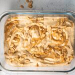 Banana & Peanut Butter Ice Cream in a glass container