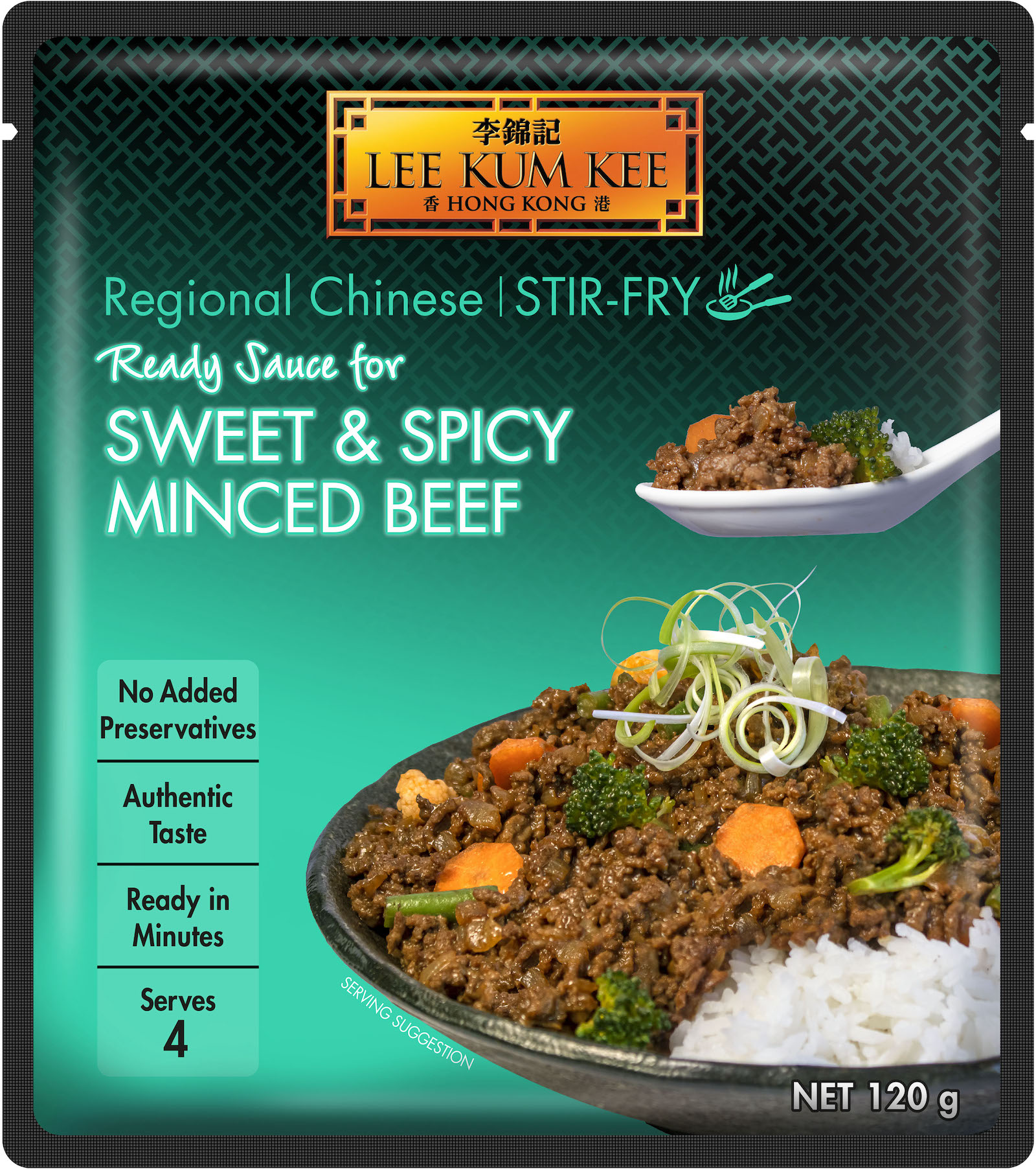 June Must-Haves 2023 - package of Lee Kum Kee regional Chinese stir-fry ready sauce for sweet and spicy minced beef