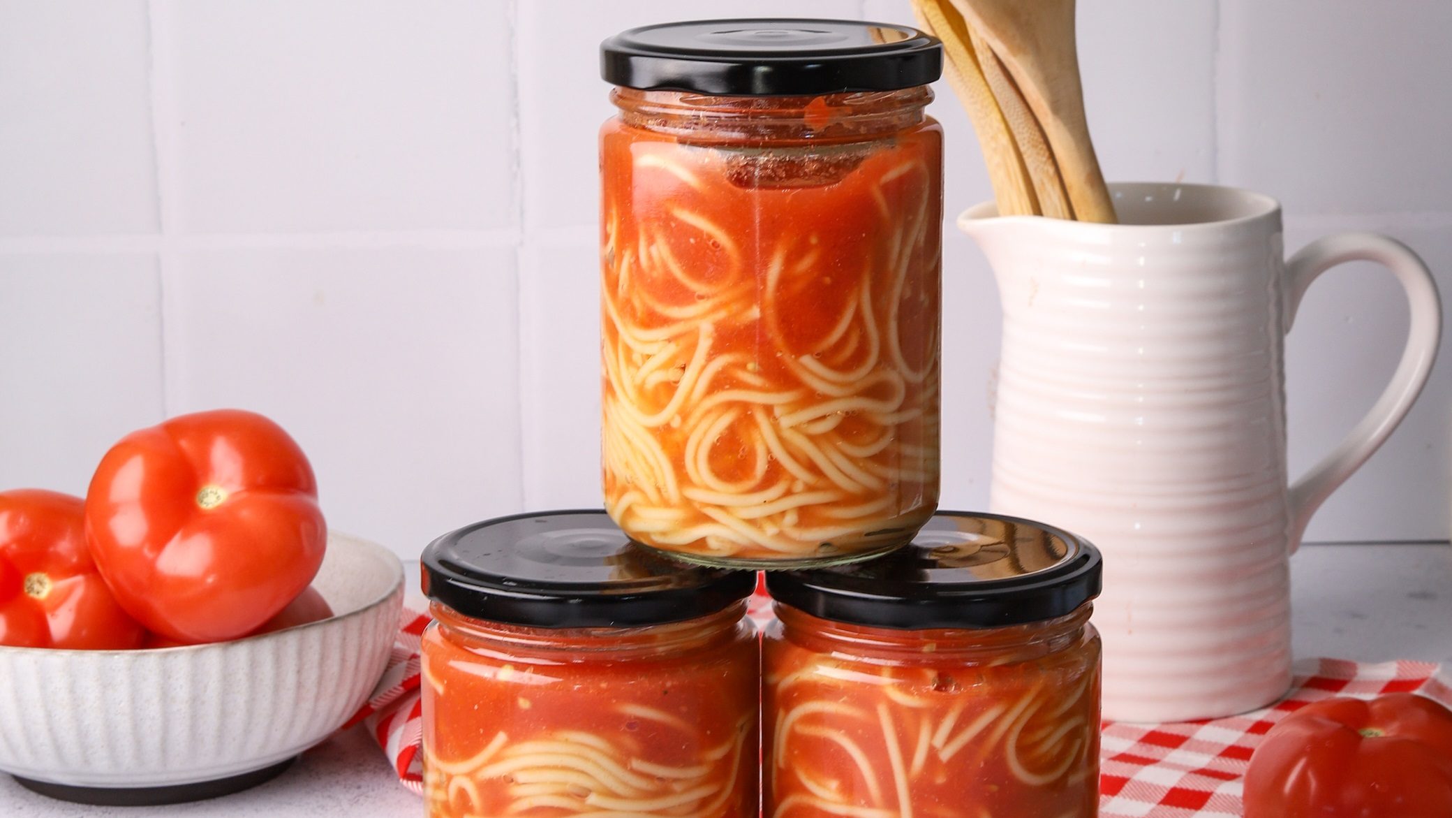 3 Bottled spaghetti jars