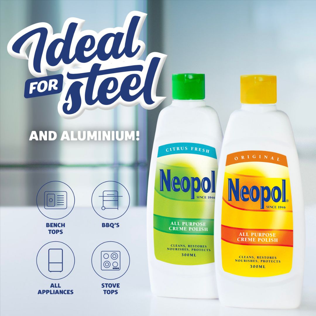 Two bottles of Neopol cream cleaner