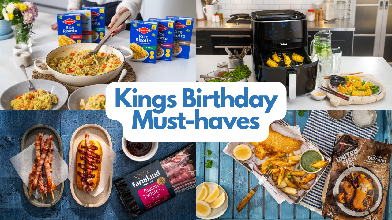 June King's Birthday Must Haves. A range of images featuring food products
