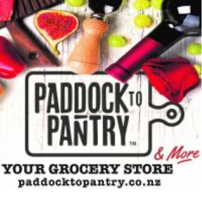 Paddock to Pantry online grocery delivery logo and images of food.