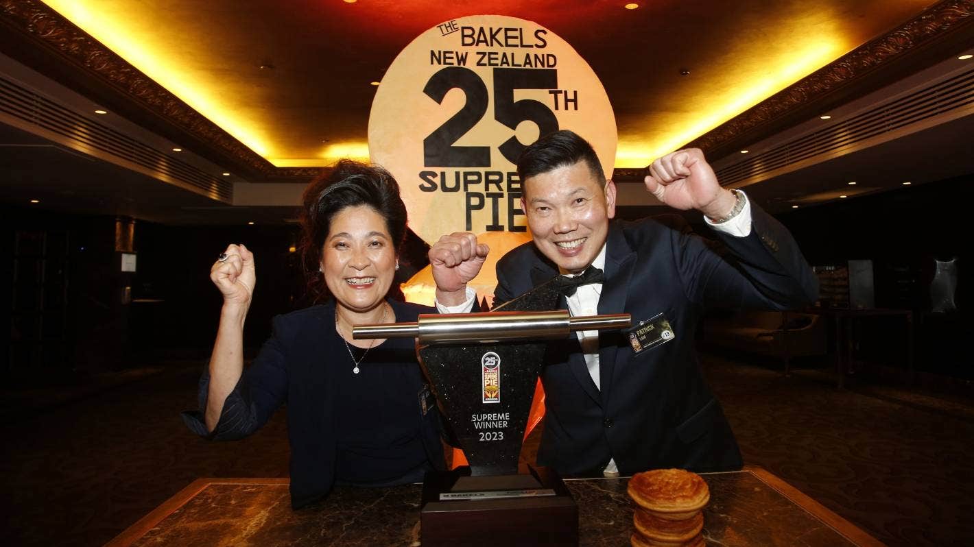Supreme Pie Award winner Patrick Lam and his wife