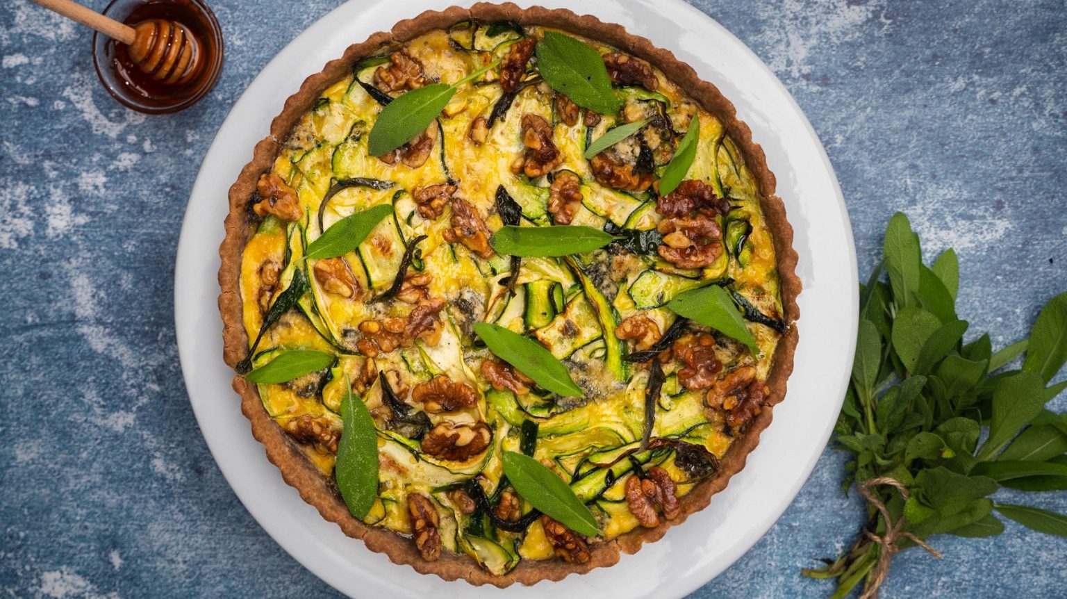 Walnut, courgette and blue cheese tart | Fresh recipes NZ