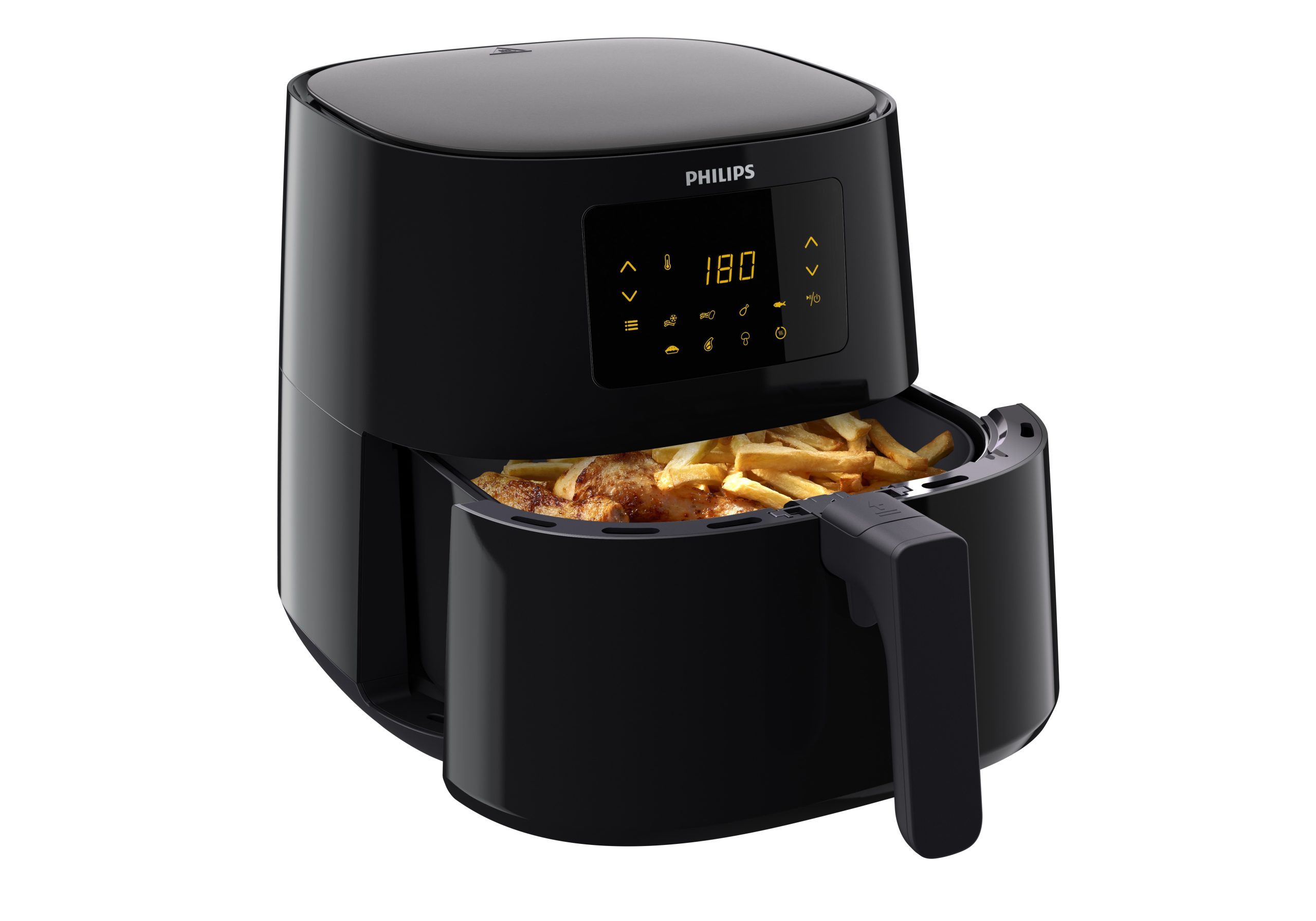 Philips Essential Airfryer XL with basket full of chips